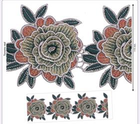 Flor en 3D tricolor | 1220